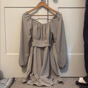 Short Sage Green Long Sleeve Dress